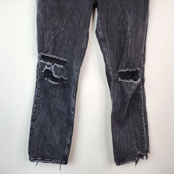 Abercrombie & Fitch Curve Love Ankle Straight Ultra High Rise Jeans 2/26R Black - Picture 4 of 8